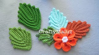 CROCHET TUTORIAL  Hojas tejidas a crochet paso a paso  como hacer hojas a crochet [upl. by Tenay]