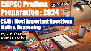 cgpsc csat preparation  CGPSC Prelims Crash Course CSAT  CGPSC [upl. by Lory311]