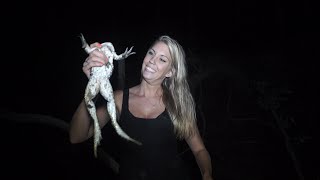 Barehanding GIANT river bullfrogs in Louisiana [upl. by Nehtan608]