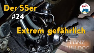 Leichtsinnig und gefährlich der Zustand vom 55er Lanz Bulldog Glühkopf Traktor Trecker 24 [upl. by Sayers]