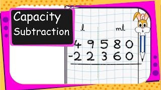 Maths  Capacity Subtraction in decimals English [upl. by Amehsat80]