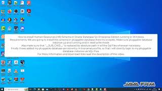 How to install HR schema in Oracle Database 12c running in Windows  Human Resources Schema [upl. by Eelahc]