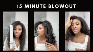 Simple 15 minute blowout with T3 Curling Iron black girl friendly  Did it last [upl. by Adeline]