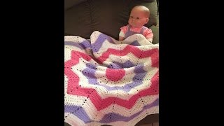 How To Crochet The Round Ripple Baby Blanket [upl. by Eibocaj]