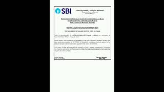 SBI Specialist Officer exam date 2024 released [upl. by Agem]