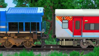 WDP4B SHUNTING LHB RED TRAIN COACH  BUMPY RAILROAD CROSSING  TRAIN SIMULATOR  NTG GAMING [upl. by Emanuela]