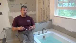 Remodeling A Bathroom Part 8 Liquid waterproofing a shower [upl. by Cletis]