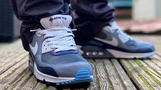 THESE ARE EPIC NIKE AIR MAX 90 GORETEX OBSIDIAN On Feet Review [upl. by Acisse]