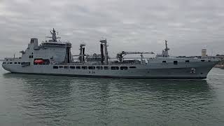 RFA Tidespring sailing into Portsmouth 151124 [upl. by Auhsaj]