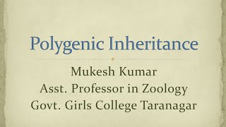 Polygenic Inheritance BSc Part3 Zoology [upl. by Nnylodnewg]