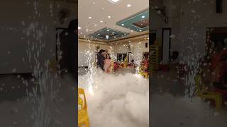 Entry in reception with dry ice effect😍🎉🥳 KonaseemaammayiYT telugu shorts ytshorts marriage [upl. by Nylkaj]