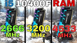 Intel i5 10400F 2666 mhz vs 3200 mhz vs 4533 mhz 🤔RAM speed benchmark comparison [upl. by Ennaoj]