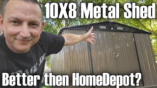 Building a 10X8 Metal Shed from Patiowellcom Better then Lowes HomeDepot [upl. by Refinnej459]