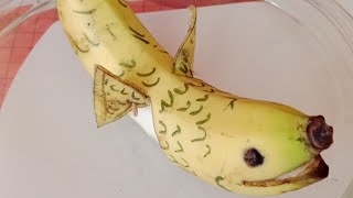 SATISFYING BANANA CUTTINGsatisfyingviralartonbanana [upl. by Abbye518]