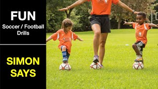 SIMON SAYS drill  How to Coach Soccer for U5 U6 U7 Age Groups [upl. by Alfonso]