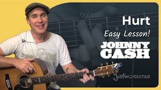 Hurt by Johnny Cash  Easy Guitar Lesson [upl. by Anirec]