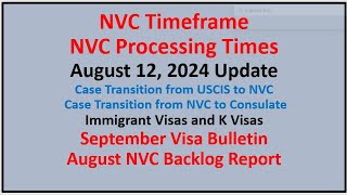 NVC Processing Times As of August 12 2024  September Visa Bulletin  August NVC Backlog Report [upl. by Simara]