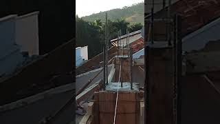 ALINHAMENTO DE PILARES DA EDÍCULA br pedreiro brasil viralvideo construction [upl. by Ronel362]