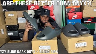 Are These Better than Onyx Adidas Yeezy Slide Dark Onyx On Feet Review With Sizing Tips [upl. by Uhn560]