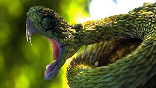 ✔ VÍBORA DE ARBUSTOS ESPINOSOS  La serpiente que debes evitar en África Central  Atheris hispida 🐍 [upl. by Towers]