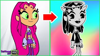 Teen Titans Go Glow Up Into Bendy amp the Ink Machine Characters  Cartoon Art Show [upl. by Skees]