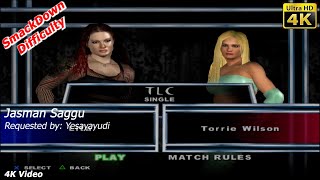 WWE SmackDown Here Comes The Pain  Lita vs Torrie Wilson  TLC Match  4K Video  Yesayayudi [upl. by Senga]