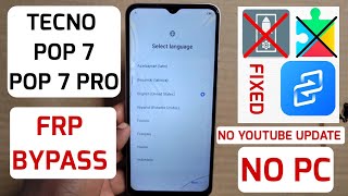 Tecno BF7 BF6 Frp Bypass Without Pc  Tecno POP7 POP7 PRO SPARK GO 2023 Google Account Remove [upl. by Oj482]