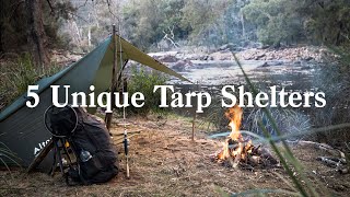 5 Unique Tarp Shelters for Camping amp Bushcraft [upl. by Margret]