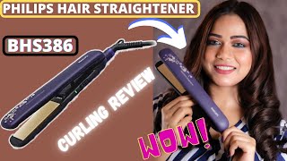 Philips BHS386 KeraShine Straightener Purple Review for Hair Curling [upl. by Nogas]