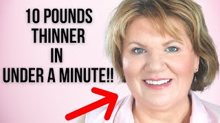 Contour A Round Fat Face And Double Chin  Super Easy Makeup over 50 [upl. by Entirb]