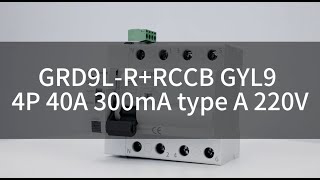 GRD9LRGYL9 4P 40A 300mA type A 220V RCCB automatic recloser [upl. by Yelahs]