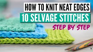 How to knit neat edges  The 10 best edge stitches in knitting [upl. by Golub395]