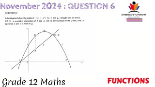 Grade 12 Mathematics P1 November 2024  Question 6  FUNCTIONS [upl. by Lynnea890]