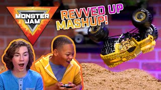 Monster Truck Stunts amp Dunk Tank DUEL 🔥 Monster Jam Revved Up Recaps 9 amp 10  Kids Action Toy Videos [upl. by Junna451]