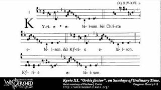 Kyrie XI from Mass XI Gregorian Chant Brébeuf Hymnal [upl. by Ymeon]