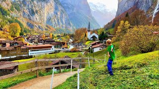 Lauterbrunnen Switzerland 4K  The most beautiful Swiss village  Paradise on earth [upl. by Ataynek]