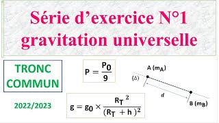 Serie dexercices 1 gravitation universelletronccommun [upl. by Isus]