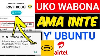 UKO WABONA AMAINITE YUBUNTU  UHABWA 1000RWF KURI BALANCE AKOKANYA [upl. by Notlit]