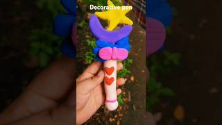 Decoration of pen with viral super clay☺️☺️☺️diy ideasofmim [upl. by Bristow355]