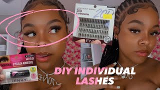 DIY Individual EYELASH EXTENSIONS  at home  💗  HIGHLY REQUESTED [upl. by Mcnamara]