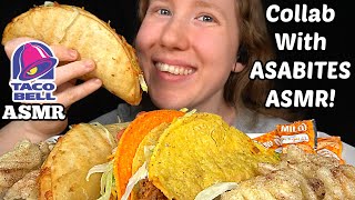 ASMR TACO BELL QUESALUPA MUKBANG Collab With Asabites ASMR EATING SOUNDS [upl. by Newlin]