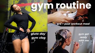 productive gym vlog  grwm pregym routine glutes workout [upl. by Carmelita]