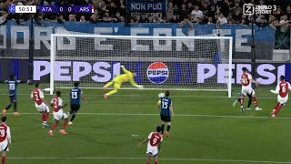 🔥🧱 Arsenals David Raya penalty save vs Atalanta  Mateo Retegui penalty miss vs Arsenal  UCL [upl. by Russo671]