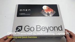 HP OMEN Transcend 14 inch Gaming Laptop PC  Unboxing and Overview [upl. by Nawek]