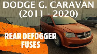 Dodge Grand Caravan  REAR WINDOW DEFOGGER  DEFROSTER FUSE LOCATION 2011  2020 [upl. by Louise]