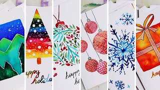 Simple Christmas Card Ideas for Beginners 🎄 [upl. by Airal533]