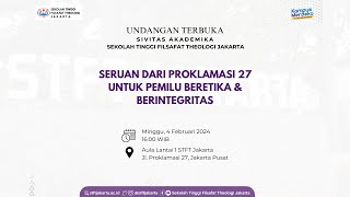 Seruan dari Proklamasi 27 untuk Pemilu yang Beretika dan Berintegritas  4 Februari 2024 [upl. by Ainola]