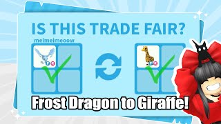 🤩TRADING FROST DRAGON TO GIRAFFE MY INVENTORY TRANSFORMATION  Adopt Me Trading Challenge in 2024 [upl. by Marj]