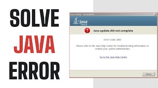 How To Fix Java Error Code 1603  Full Guide 2024 [upl. by Aroled157]