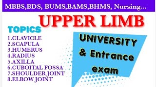 UPPER LIMB TOPICSUpper limb AnatomyFor University [upl. by Harim]